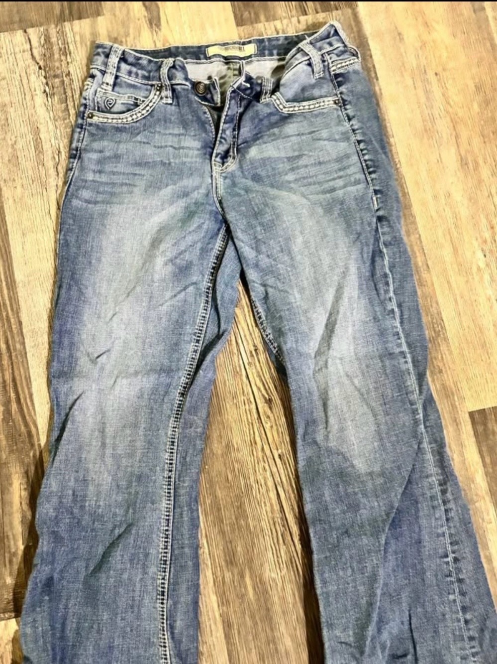 Rock and Roll Women's Boot Cut Jeans in Light Blue Wash - Classic Everyday.